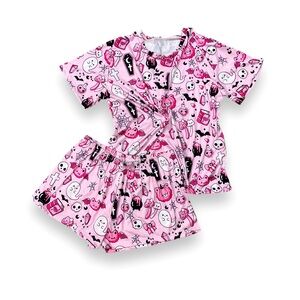 🆕 Halloween Pink Ghost Bat Loungewear PJs